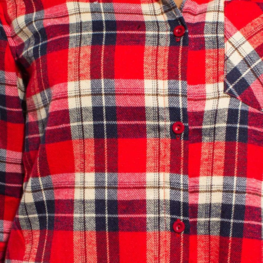 ARRIVED!GORGEOUS RED FLANNEL FLEECE LINED TOP! - Picture 7 of 7